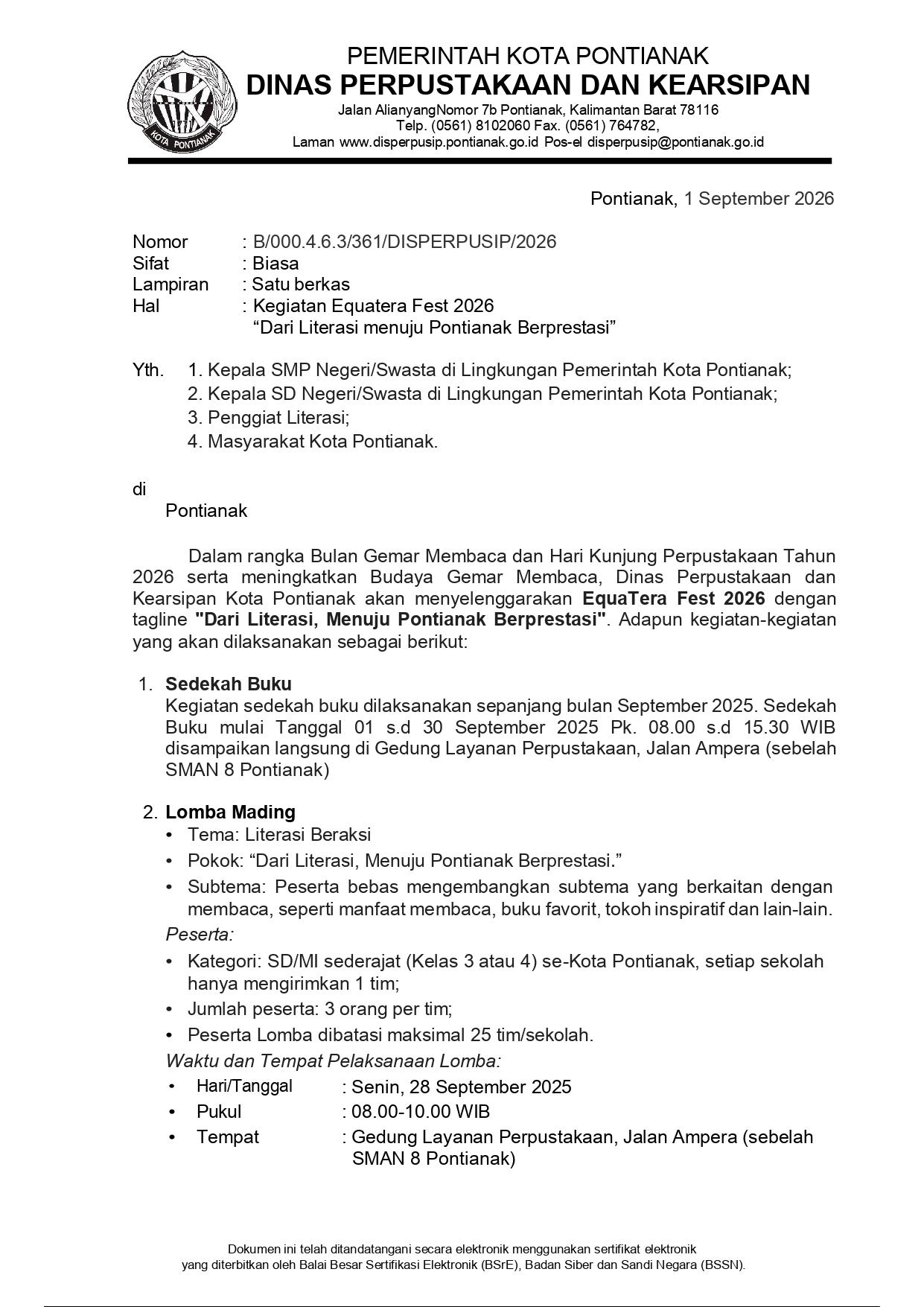 Surat EquateraFest BGM 2026 